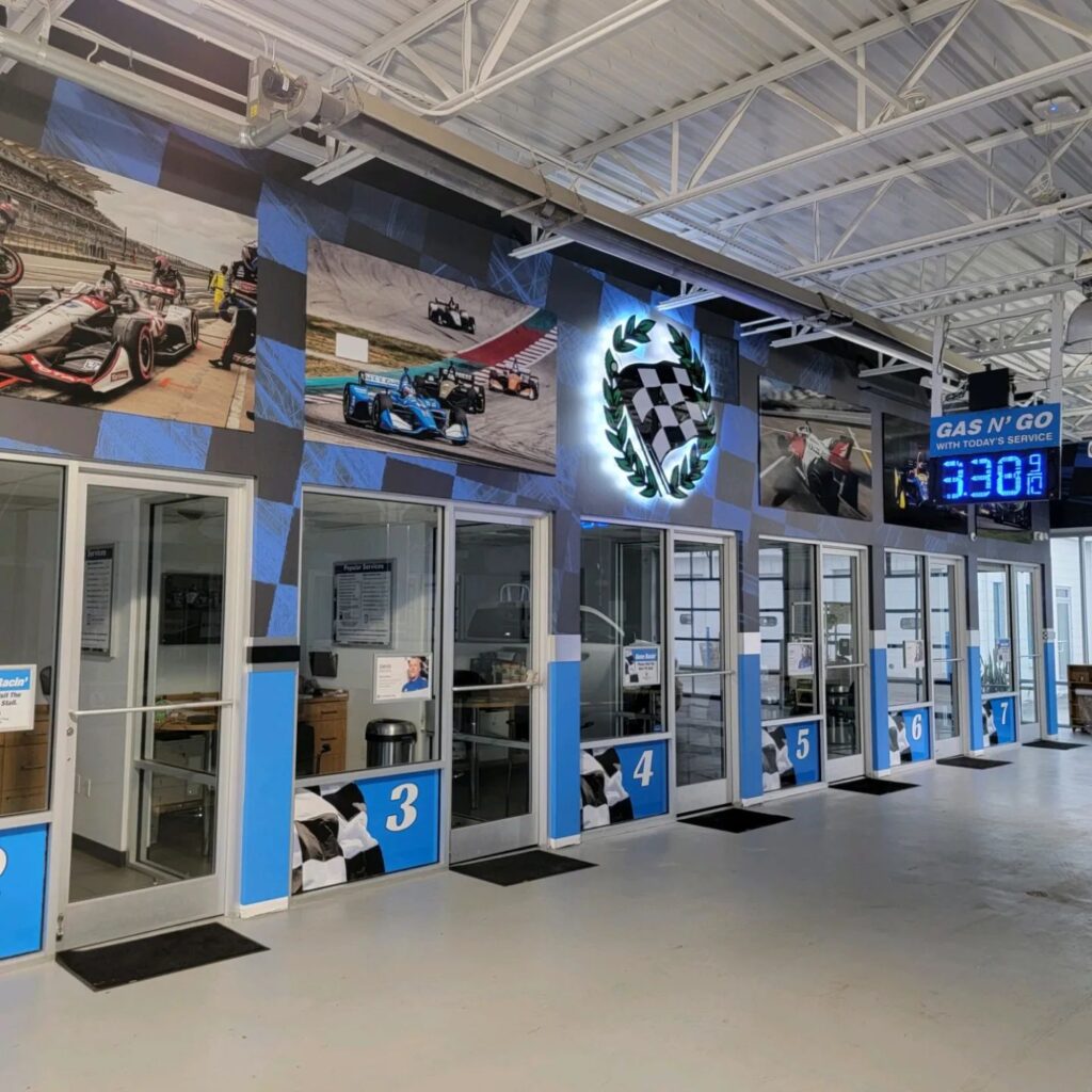 Interior signage for Checkered Flag Honda